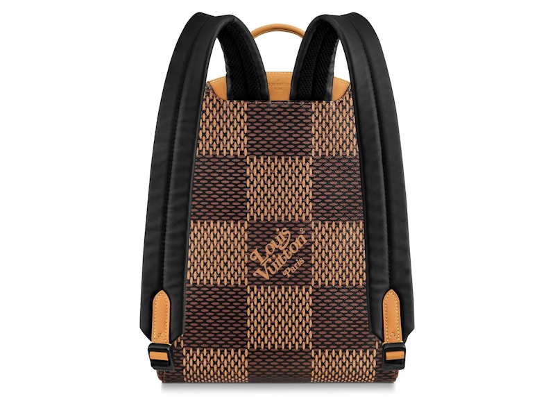 Order 路易威登 x Nigo 校園雙肩包，Damier Ebene 巨型棕色。