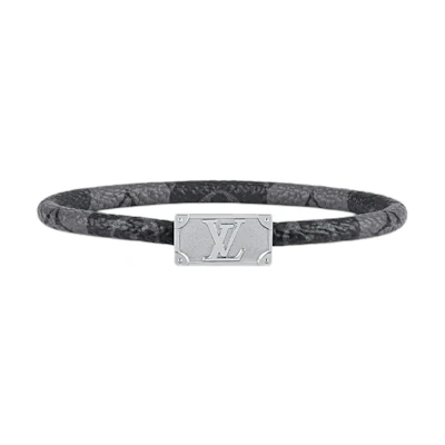 LOUIS VUITTON Nigo Capsule LV Logo Aged Canvas Metal Bracelet Grey/Black Unisex M8040E