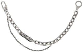 LOUIS VUITTON x Nigo Chain Pendant Keychain Unisex Couple Design Palladium Color. M03062 LOUIS VUITTON x Nigo Chain Pendant Keychain Unisex Couple Design Palladium Color. M03062