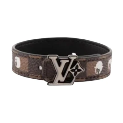 LOUIS VUITTON Nigo Checkered Bracelet Brown/Black Unisex Couple's Design M4429E