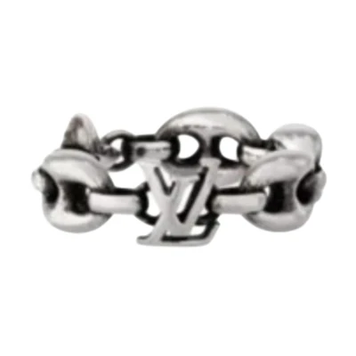 LOUIS VUITTON Nigo Collaboration Silver Hollow Design Unisex Couple Ring. M1770