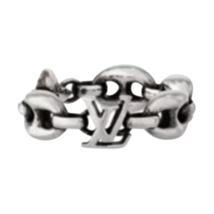 LOUIS VUITTON Nigo Collaboration Silver Hollow Design Unisex Couple Ring. M1770 圖 2