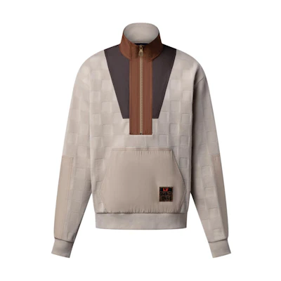 LOUIS VUITTON Nigo Damier FW25 Half-Zip Colorblock Pocket Sweatshirt Men 1AIMK1