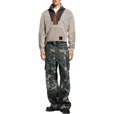 LOUIS VUITTON x Nigo Damier Half-Zip Colorblock Pocket Sweatshirt Men 1AIMK2 Shop LOUIS VUITTON x Nigo Damier Half-Zip Colorblock Pocket Sweatshirt Men 1AIMK2