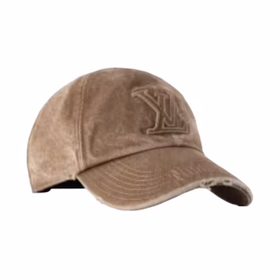 LOUIS VUITTON Nigo Embroidered Logo Cap - Unisex Beige Duckbill Hat M5265L