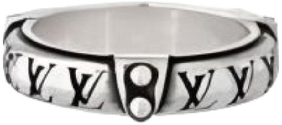 LOUIS VUITTON x Nigo Engraved Logo Ring - Unisex Silver Couple's Edition M1772L Order LOUIS VUITTON x Nigo Engraved Logo Ring - Unisex Silver Couple's Edition M1772L