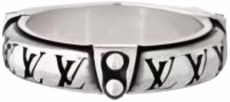 LOUIS VUITTON x Nigo Engraved Logo Ring Silver Unisex Couple Jewelry. M1772 LOUIS VUITTON x Nigo Engraved Logo Ring Silver Unisex Couple Jewelry. M1772