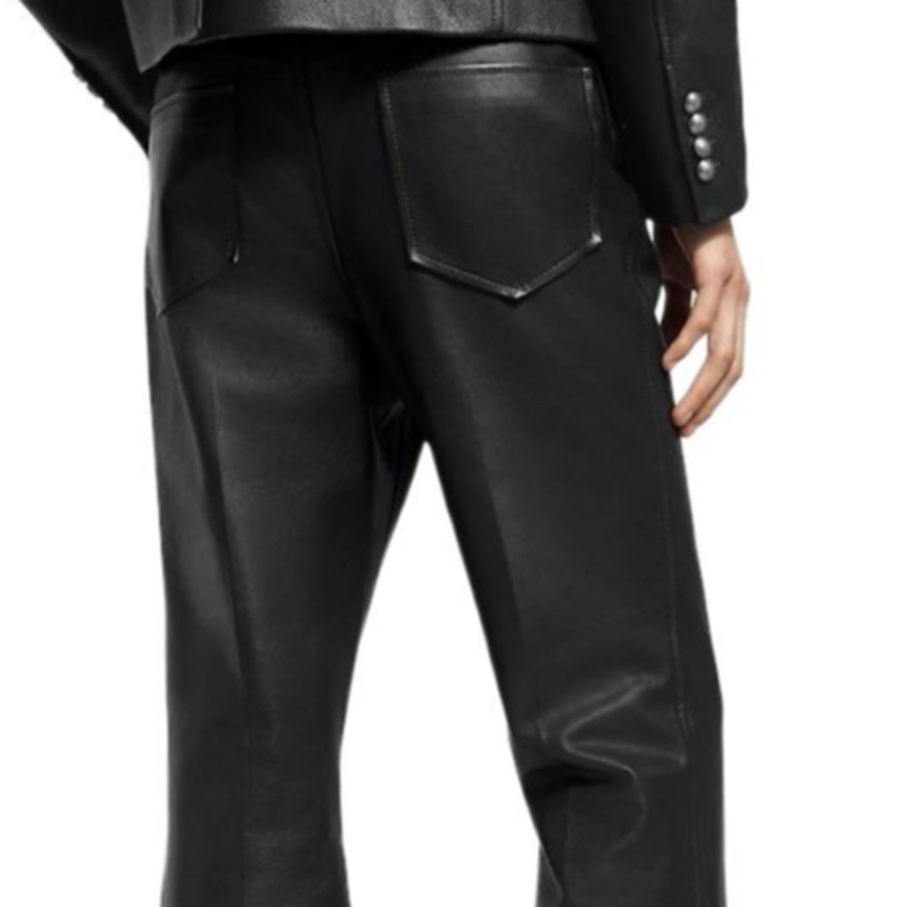 Details for LOUIS VUITTON x Nigo FW25 Celana Kulit Slim Fit Bell-Bottom. 1AIMPF