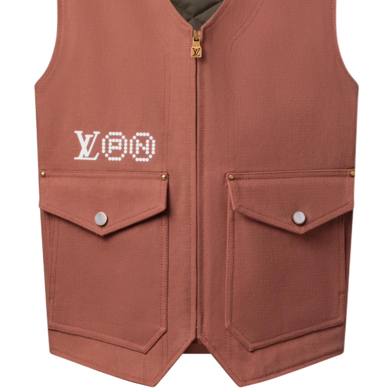 Details for ルイヴィトン×ニゴ FW25 Vネックスリーブレスベスト ジッパーポケット付き. 1AILW9