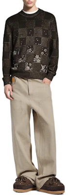 루이비통 x 니고 FW25 플로럴 체크 자수 니트 스웨터 남성용 1AIMD6 Lookbook 루이비통 x 니고 FW25 플로럴 체크 자수 니트 스웨터 남성용 1AIMD6