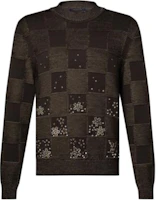 Order Louis Vuitton x Nigo FW25 Damier Embroidered Crewneck Long Sleeve Sweatshirt 1AIMDA
