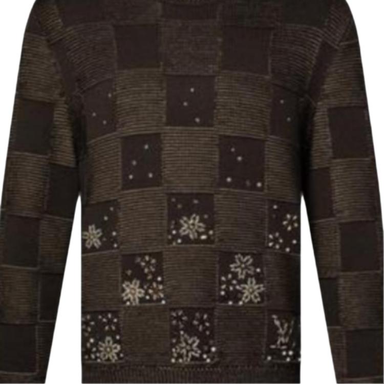 Details for 路易威登 x NIGO FW25 格紋刺繡圓領長袖男士T恤 1AIMD8