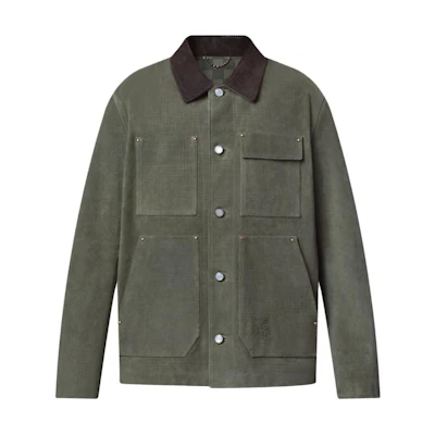 LOUIS VUITTON Nigo FW25 Leather Jacket with Pocket and Button Closure 1AIMY0