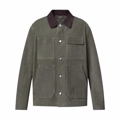 LOUIS VUITTON Nigo FW25 Leather Jacket with Pocket and Collar 1AIMY1