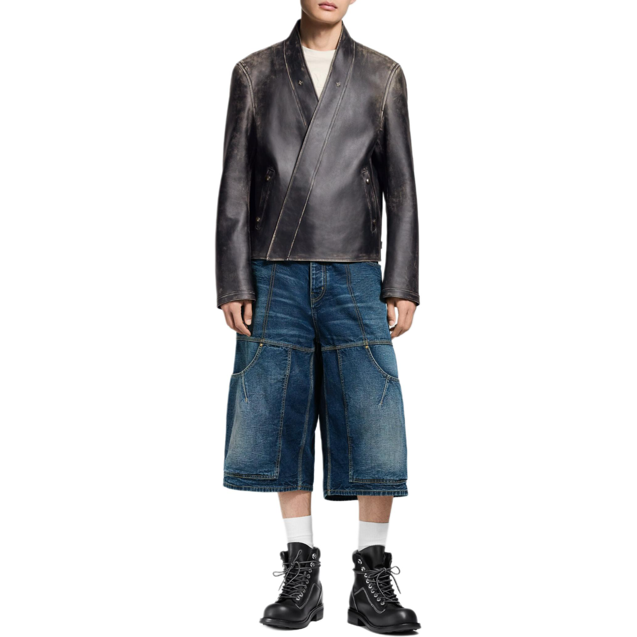 Lookbook 路易威登 x Nigo FW25 皮革長袖V領外套 1AIMY9