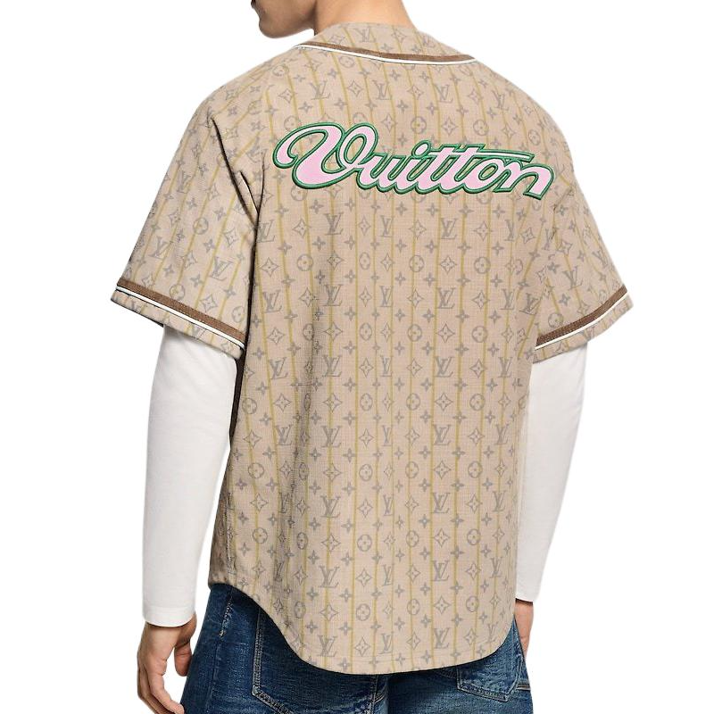 Shop LOUIS VUITTON x Nigo FW25 Monogram Short Sleeve Leather Jacket 1AIMXA