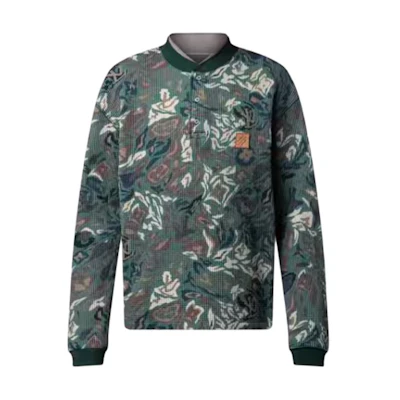 Louis Vuitton Nigo FW25 Monogram Waffle Double Collar Long Sleeve Sweatshirt Men HTY75WXRY313