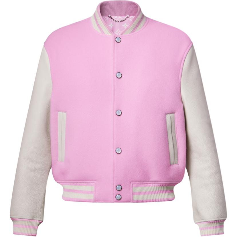 Order LOUIS VUITTON x NIGO FW25 Signature Colorblock Leather Jacket Long Sleeve 1AIMWG