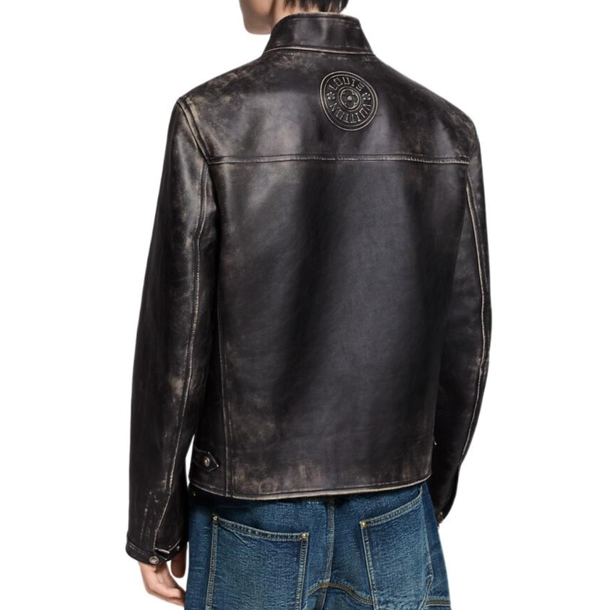 LOUIS VUITTON Nigo FW25 Solid V-Neck Pocket Leather Jacket 1AIMYE 圖 4