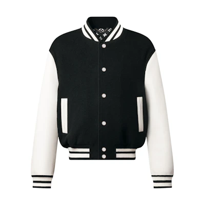 LOUIS VUITTON Nigo FW25 Wool Blend Leather Baseball Jacket Men 1AIMWN