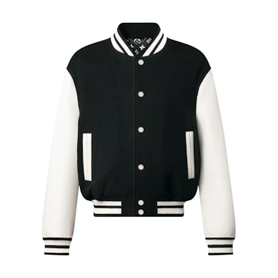 LOUIS VUITTON Nigo FW25 Wool Blend Leather Varsity Jacket for Men 1AIMWK