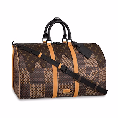 Louis Vuitton x Nigo Keepall Bandouliere Damier Ebene Giant 50 Brown