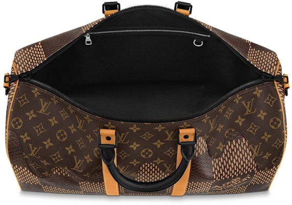 Louis Vuitton x Nigo Keepall Bandouliere Damier Ebene Giant 50 Brown Lookbook Louis Vuitton x Nigo Keepall Bandouliere Damier Ebene Giant 50 Brown