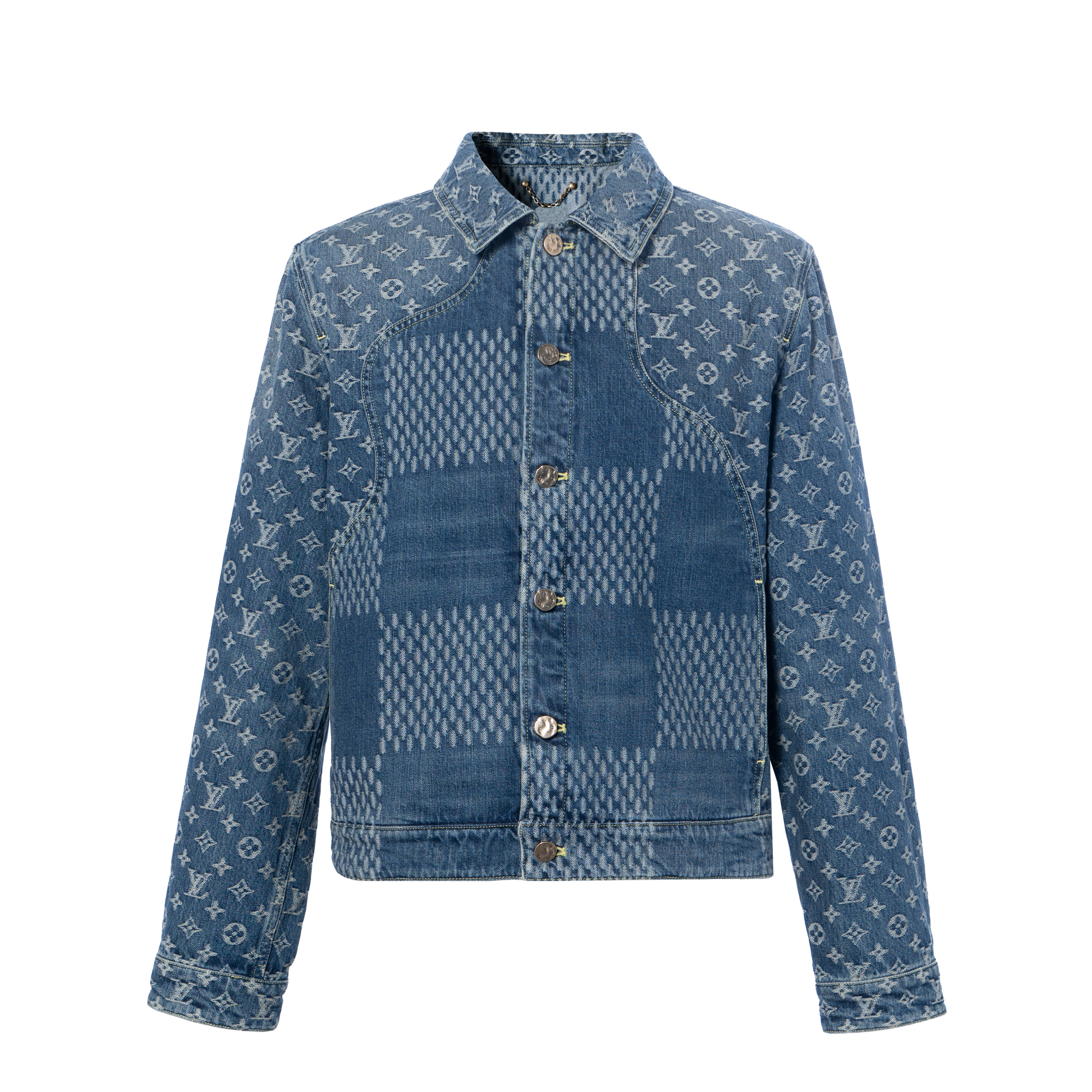 Order 路易威登 x Nigo LV2 格紋拼接丹寧外套 海軍藍 1A7YD6