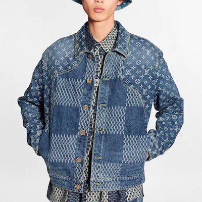 路易威登 x Nigo LV2 格紋拼接丹寧外套 海軍藍 1A7YD6 Sizing 路易威登 x Nigo LV2 格紋拼接丹寧外套 海軍藍 1A7YD6