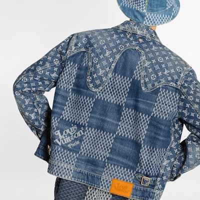 路易威登 x Nigo LV2 格紋拼接丹寧外套 海軍藍 1A7YD6 Cheap 路易威登 x Nigo LV2 格紋拼接丹寧外套 海軍藍 1A7YD6