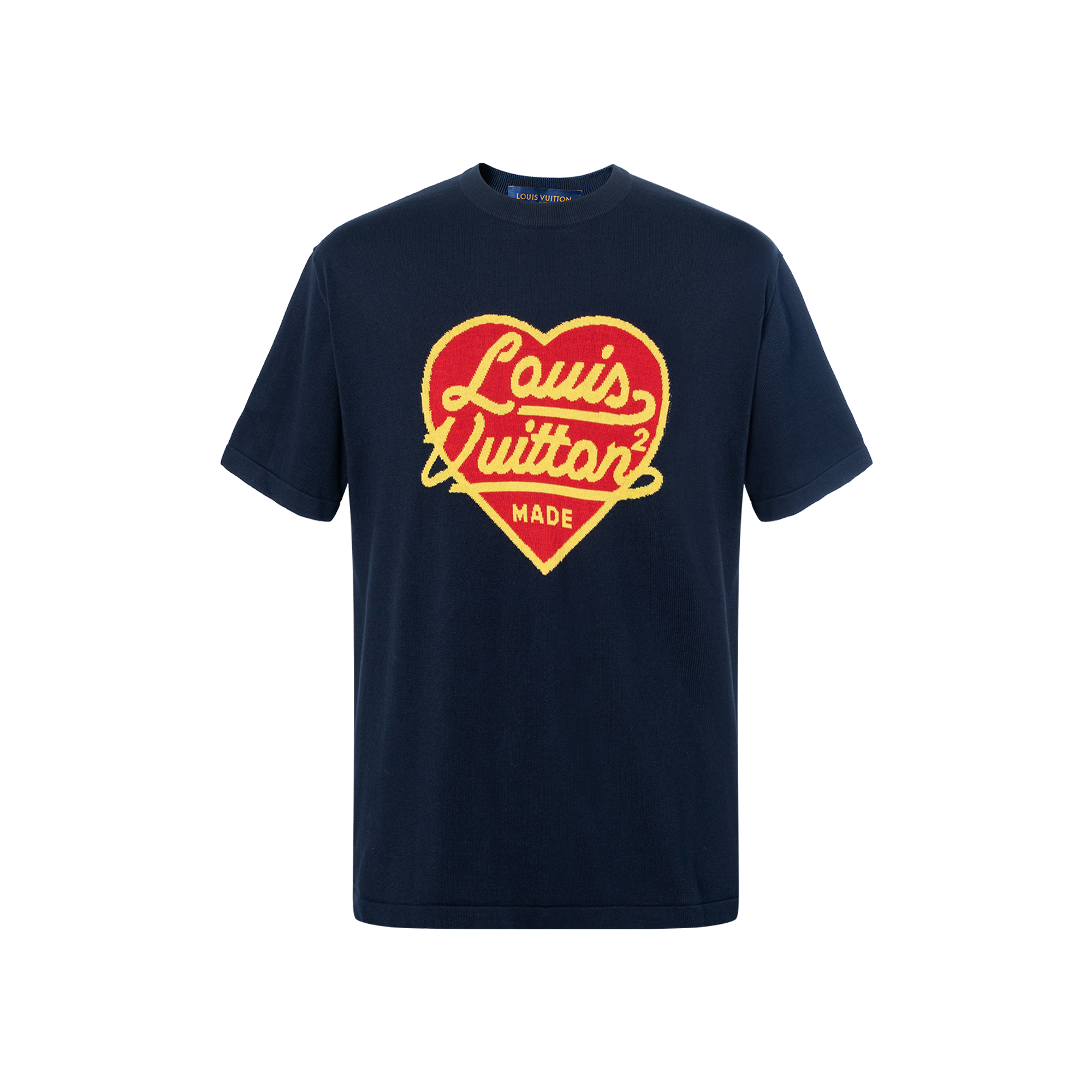 LOUIS VUITTON x NIGO LV2 SS22 Big Heart Logo Print Navy T-Shirt. 1A9GM1