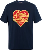 LOUIS VUITTON x NIGO LV2 SS22 Big Heart Logo Print Navy T-Shirt. 1A9GM1 LOUIS VUITTON x NIGO LV2 SS22 Big Heart Logo Print Navy T-Shirt. 1A9GM1