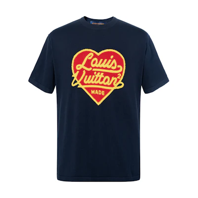 LOUIS VUITTON NIGO LV2 SS22 Big Heart Logo Print Navy T-Shirt. 1A9GM1