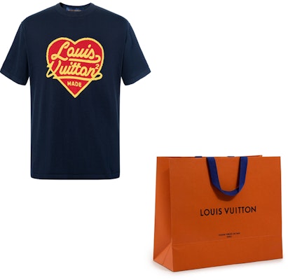 LOUIS VUITTON x NIGO LV2 SS22 Baju-T Logo Hati Besar Biru Gelap. 1A9GM1 Cheap LOUIS VUITTON x NIGO LV2 SS22 Baju-T Logo Hati Besar Biru Gelap. 1A9GM1