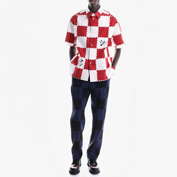 LOUIS VUITTON NIGO LV2 SS22 Red White Checkered Logo Print Shirt 1A9GS5 圖 5