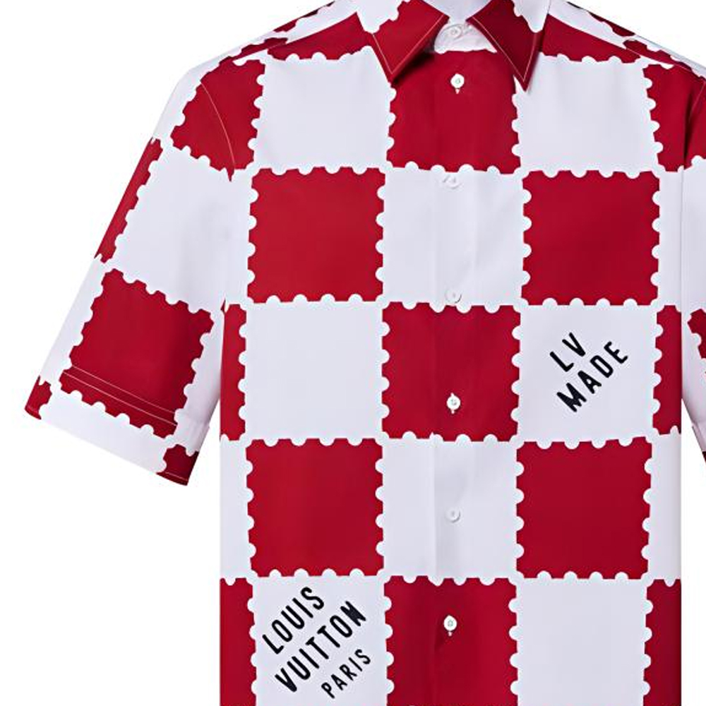 LOUIS VUITTON NIGO LV2 SS22 Red White Checkered Logo Print Shirt 1A9GS5 圖 6