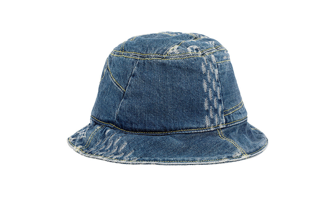 LOUIS VUITTON x NIGO Monogram Denim Bucket Hat with Classic Logo MP2733+MP2734