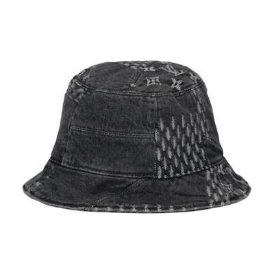 LOUIS VUITTON NIGO Monogram Print Logo Patchwork Cotton Bucket Hat MP2746