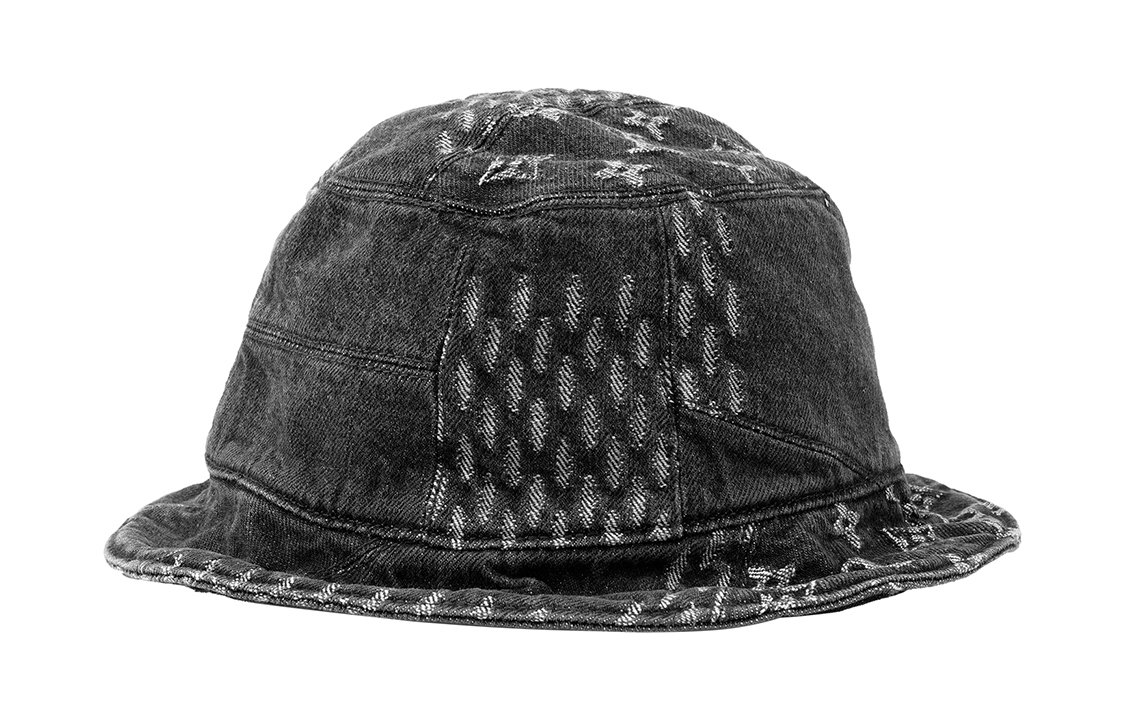 Lookbook Topi Bucket Katun Louis Vuitton x NIGO Monogram Print Logo Patchwork. MP2746