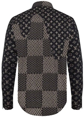 Camisa Negra Louis Vuitton x Nigo Patchwork 1A7YGE Lookbook Camisa Negra Louis Vuitton x Nigo Patchwork 1A7YGE