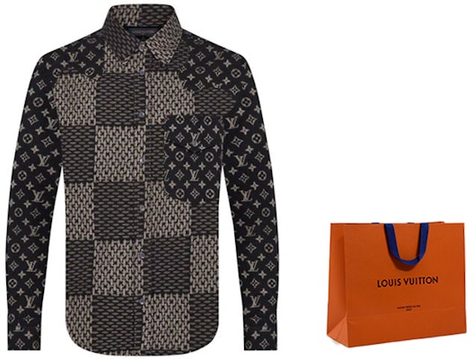 Camisa Negra Louis Vuitton x Nigo Patchwork 1A7YGE Details for Camisa Negra Louis Vuitton x Nigo Patchwork 1A7YGE