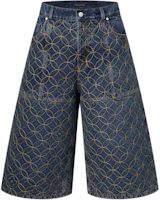 LOUIS VUITTON x Nigo Quilted Embroidered Denim Cargo Shorts FW25 1AILV7 LOUIS VUITTON x Nigo Quilted Embroidered Denim Cargo Shorts FW25 1AILV7