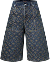 LOUIS VUITTON x Nigo Quilted Embroidered Denim Cargo Shorts FW25 Edition 1AILVB LOUIS VUITTON x Nigo Quilted Embroidered Denim Cargo Shorts FW25 Edition 1AILVB