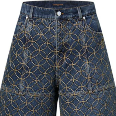 Pantalones Cortos Cargo Denim Bordados Acolchados LOUIS VUITTON x Nigo FW25 1AILVB Purchase Pantalones Cortos Cargo Denim Bordados Acolchados LOUIS VUITTON x Nigo FW25 1AILVB