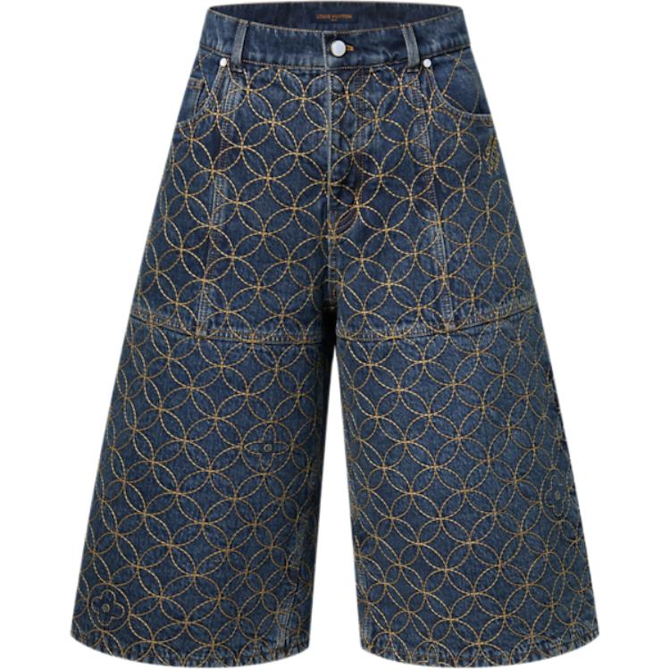 Order 루이 비통 x 니고 퀼팅 자수 데님 반바지 FW25 콜라보. 1AILV4