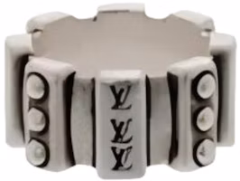 Order LOUIS VUITTON x Nigo 銀色雕刻細節戒指 男女情侶款 M1174