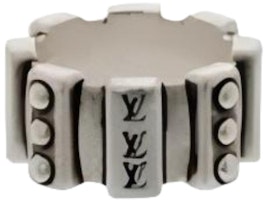 LOUIS VUITTON x Nigo Silver Engraved Unisex Couple Ring M1774S LOUIS VUITTON x Nigo Silver Engraved Unisex Couple Ring M1774S