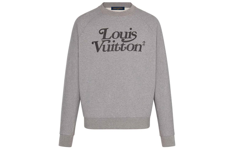 Louis Vuitton x Nigo Squared Grey Unisex Pullover Sweatshirt Casualwear 1A7X6Z