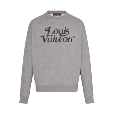 Louis Vuitton Nigo Squared Grey Unisex Pullover Sweatshirt Casualwear 1A7X6Z