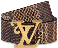 Louis Vuitton x Nigo Sabuk Reversible Kotak Damier Ebene Giant 40MM Coklat Order Louis Vuitton x Nigo Sabuk Reversible Kotak Damier Ebene Giant 40MM Coklat